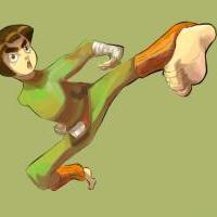 Rock Lee Kicking in